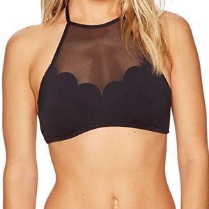 Vince Camuto Sea Scallop Mesh High neck bikini top